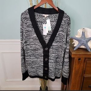 Skies Are Blue (Stitchfix) NWT Chunky Knit Marled V Neck Cardigan Women's XXL